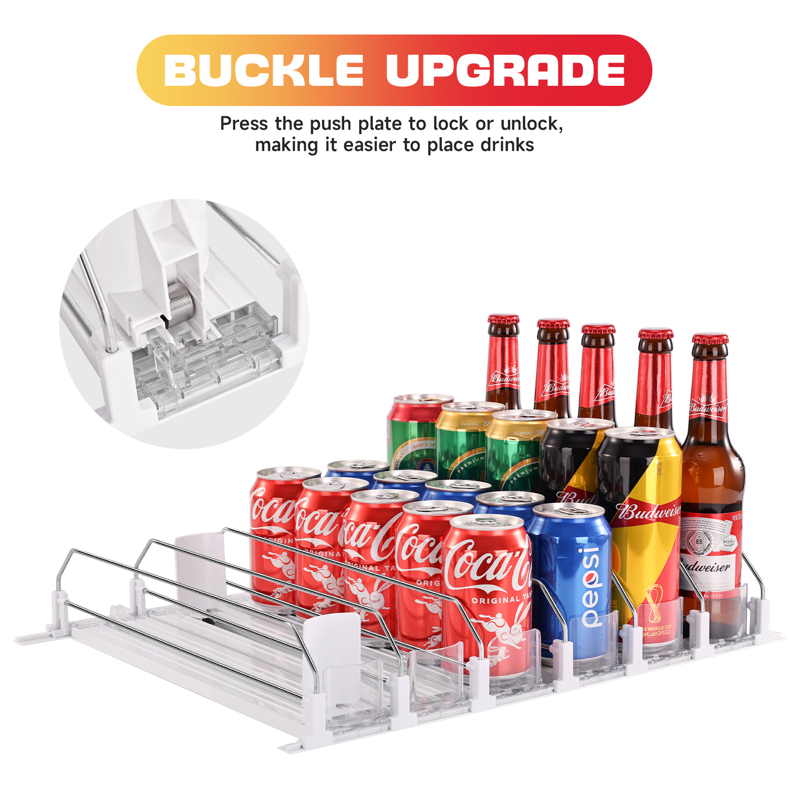自動プッシャーグライド付きソーダ缶ディスペンサー - キッチ - Food Storage Types のレビューと価格