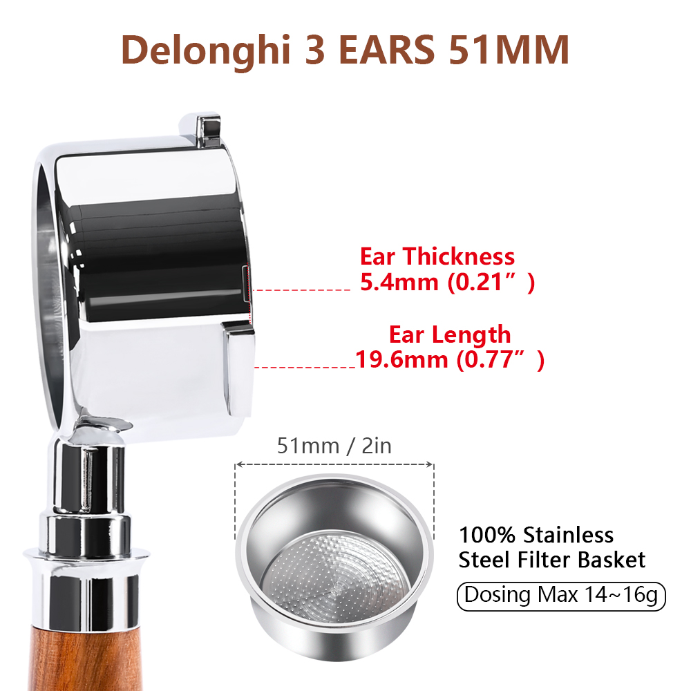 51 ミリメートルコーヒー底なしポルタフィルターデロンギ E - Delonghi Espresso Magnifica のレビューと価格