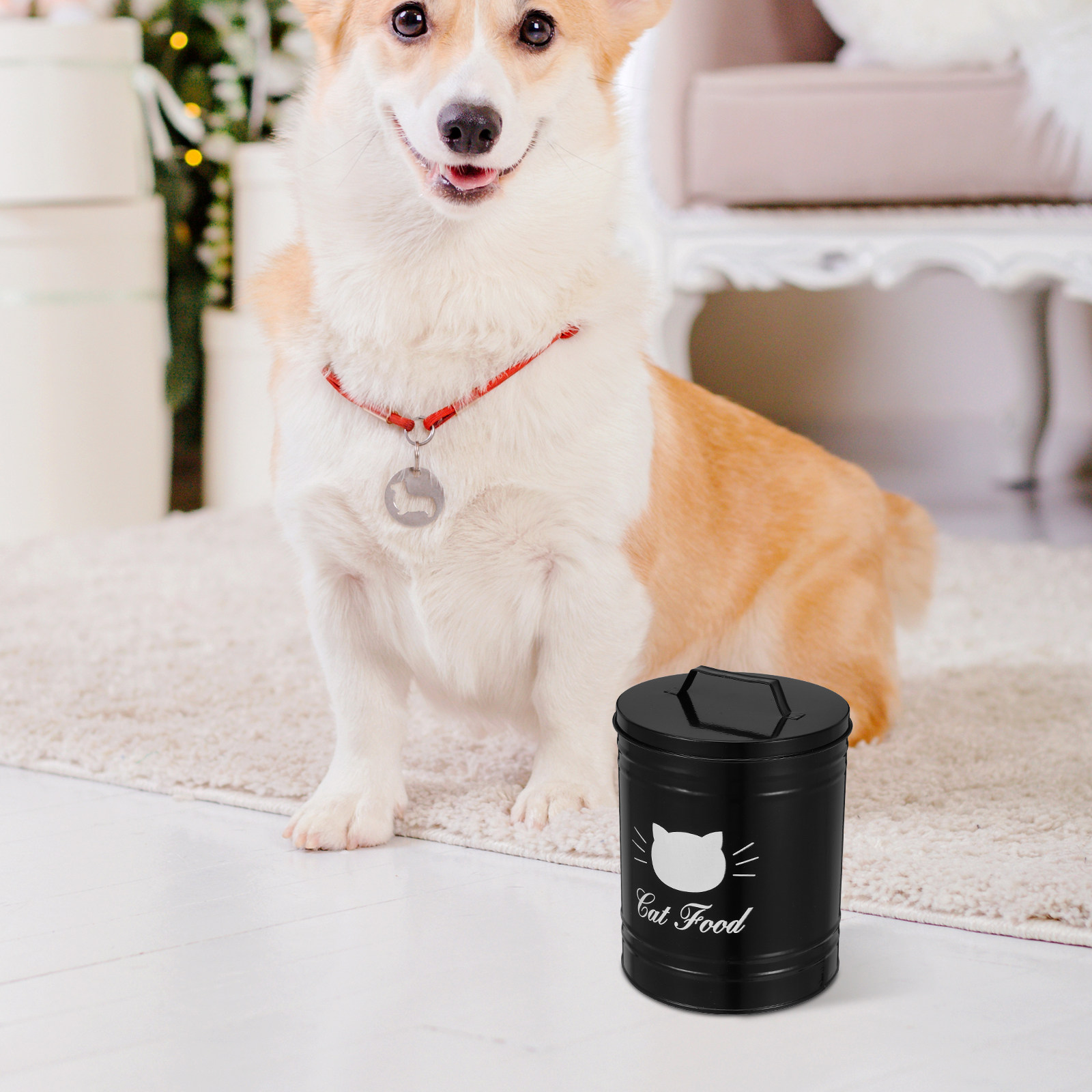 鉄製ペットフード保存容器 密閉設計 犬用おやつ容器 猫フード - Food Storage For Dog のレビューと価格