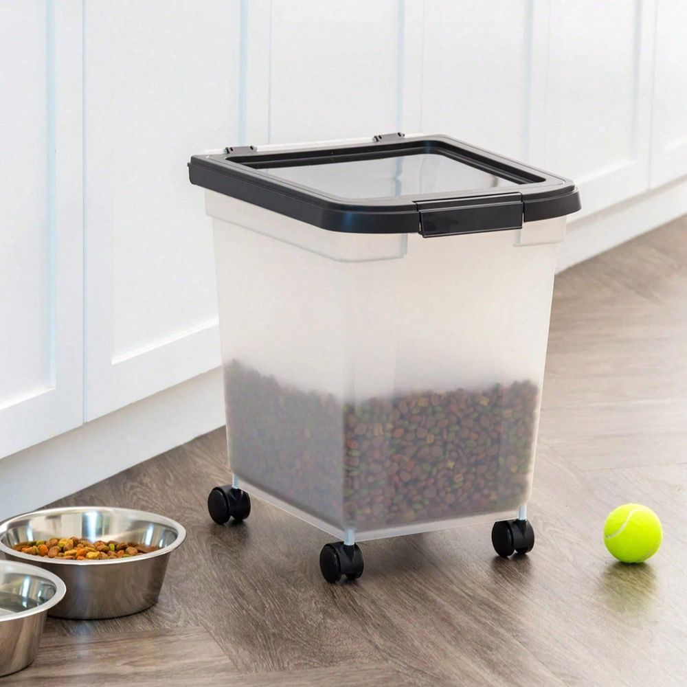 透明プラスチック製収納バケツ（車輪と蓋付き、25ポンド） 気 - Food Storage For Dog のレビューと価格