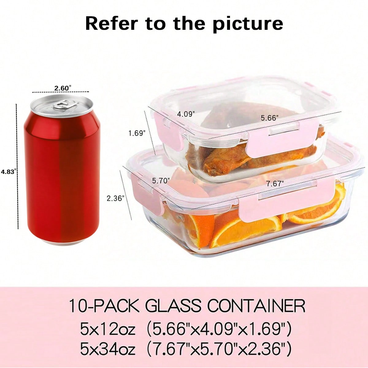 10個セット ガラス製ミールプレップ容器 モダンな透明食品保 - Food Storage With Glass Lids のレビューと価格