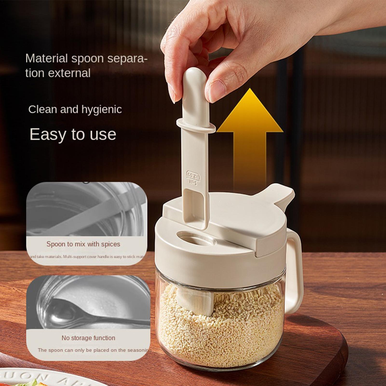 調味料入れ 漏れ防止塩入れ スプーン付き キッチン調味料入れ - Food Storage Utensils のレビューと価格