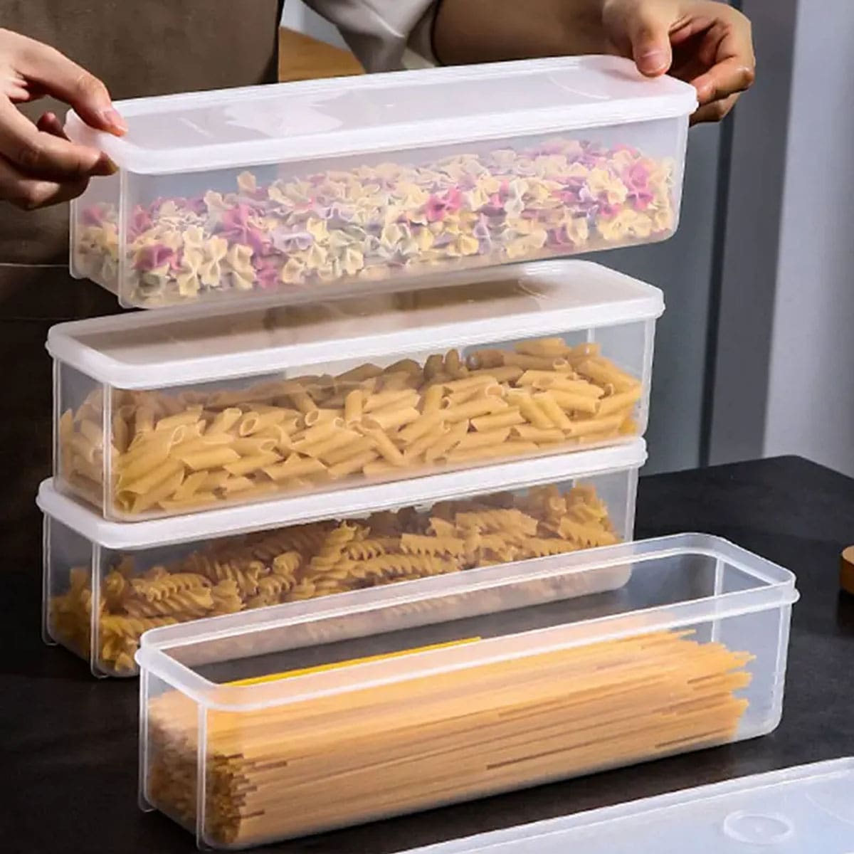 1つのプラスチック製透明収納ボックス、蓋付き冷蔵庫用食品保存 - Food Storage Cupboard のレビューと価格
